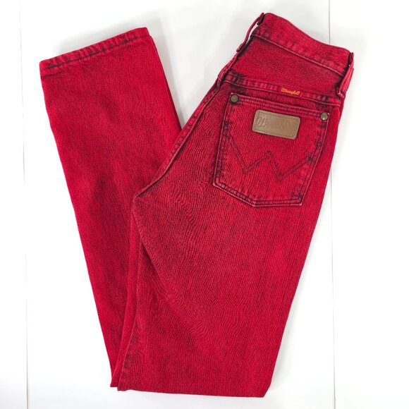 Wrangler Denim - VINTAGE WRANGLER WOMEN'S SIZE 3 COWBOY CUT SLIM FIT RED DENIM JEANS INSEAM 32 in